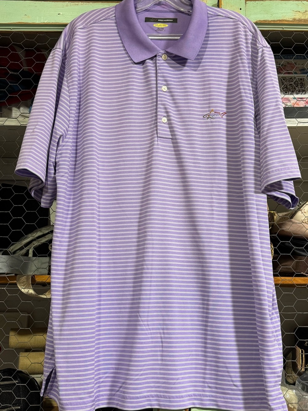 Peter Millar Lavender Striped Polo